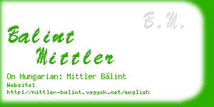 balint mittler business card